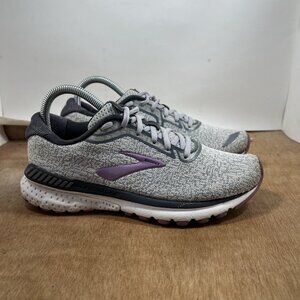 Brooks Adrenaline 20 Women Size 7.5 Grey Purple Running Shoes Sneakers